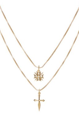 THE DOUBLE FLEUR CROSS NECKLACE THE DOUBLE FLEUR CROSS NECKLACE