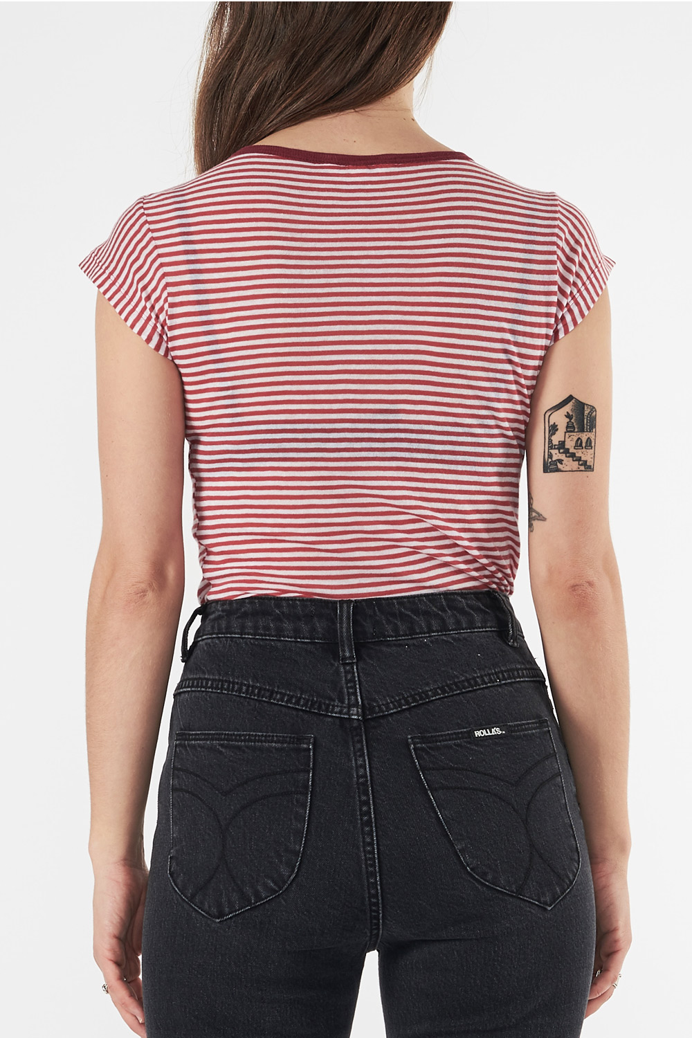 RED BORDEAUX STRIPE SAILOR TEE 
