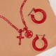 THE RED RAINBOW DOUBLE CHARM NECKLACE
