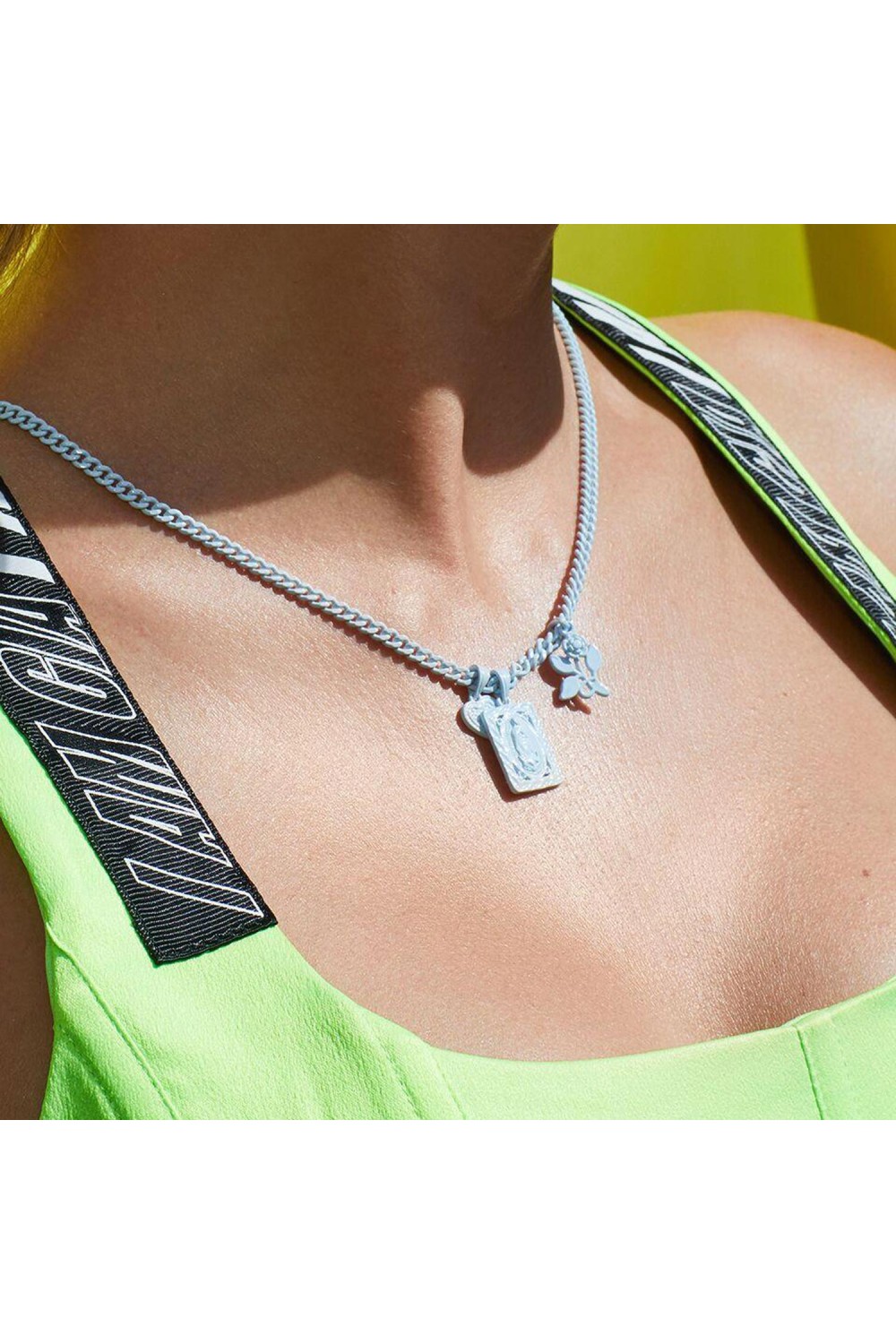 THE BABY BLUE RAINBOW TRIPLE CHARM NECKLACE THE BABY BLUE RAINBOW TRIPLE CHARM NECKLACE