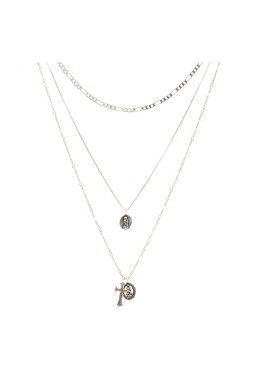 THE SILVER ISIDORE CROSS CHARM NECKLACE