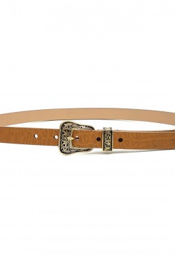 THE HONEY GOLD LASSO CROCODILE WAIST BELT
