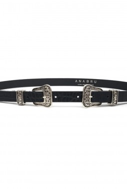 THE LASSO CROCODILE DOUBLE BUCKLE BELT