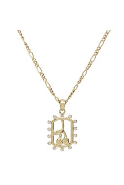 THE GOLD TRIPLE CHERRY HEART CHARM NECKLACE THE GOLD TRIPLE CHERRY HEART CHARM NECKLACE