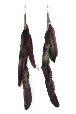 LOLA FEATHER PURPLE EARRINGS LOLA FEATHER PURPLE EARRINGS