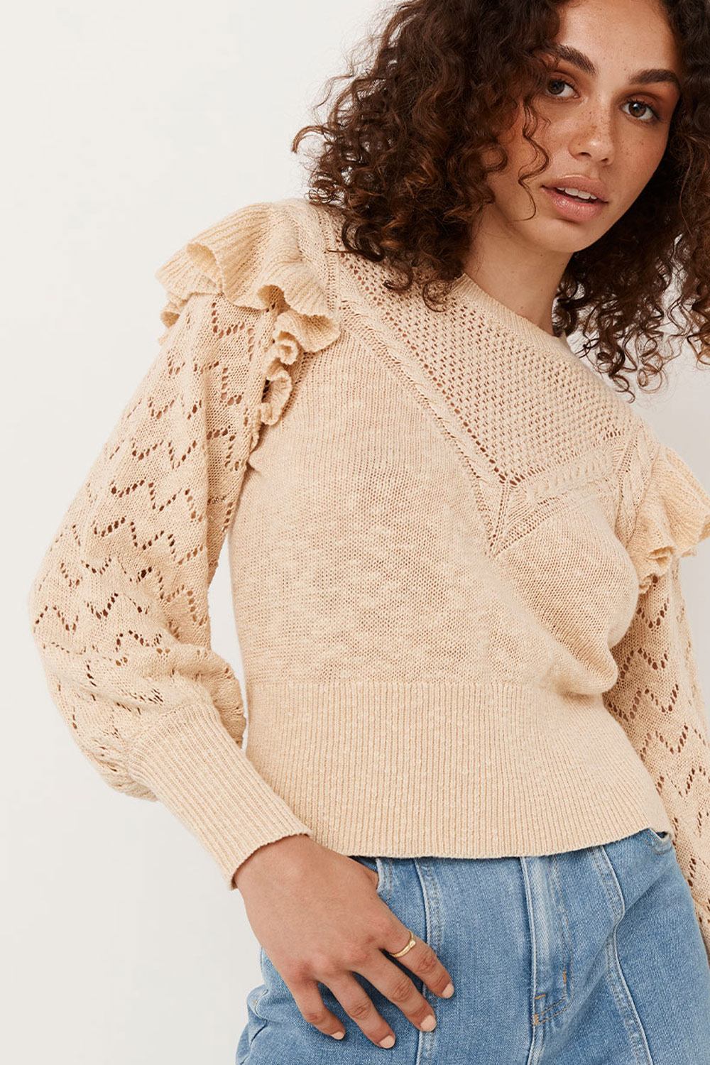 THE ECRU WILLOW FRILL JUMPER
