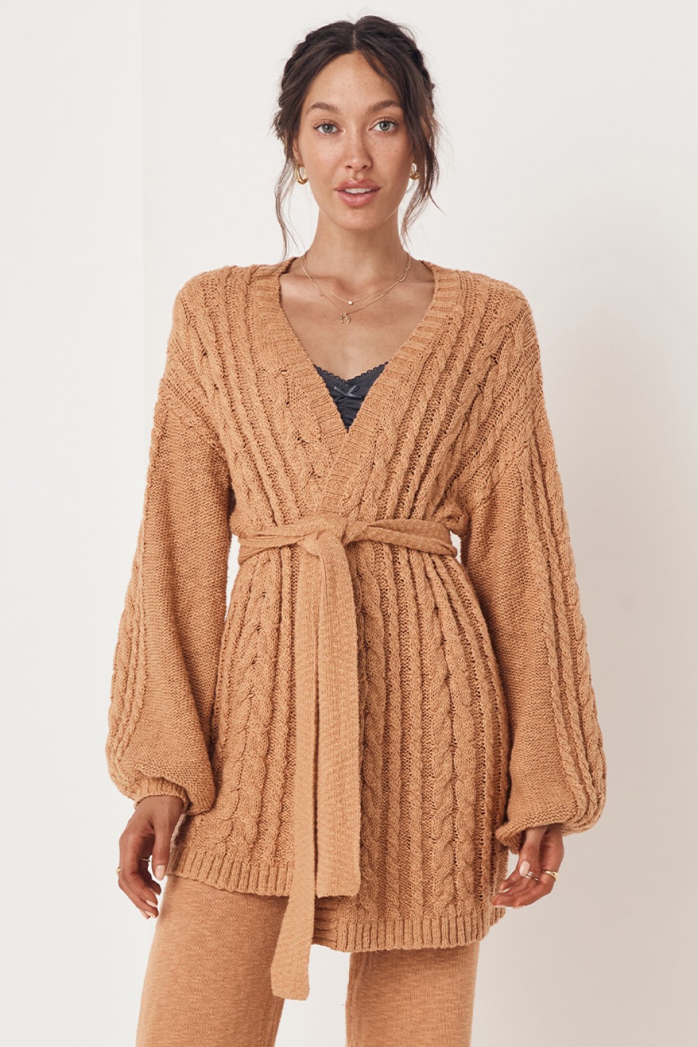THE CARAMEL YELLOWSTONE KNIT CARDIGAN