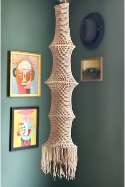 THE KASBAH IVORY CROCHET FISHERMAN PENDANT LAMPSHADE