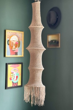 THE KASBAH IVORY CROCHET FISHERMAN PENDANT LAMPSHADE THE KASBAH IVORY CROCHET FISHERMAN PENDANT LAMPSHADE
