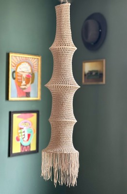 THE KASBAH IVORY CROCHET FISHERMAN PENDANT LAMPSHADE