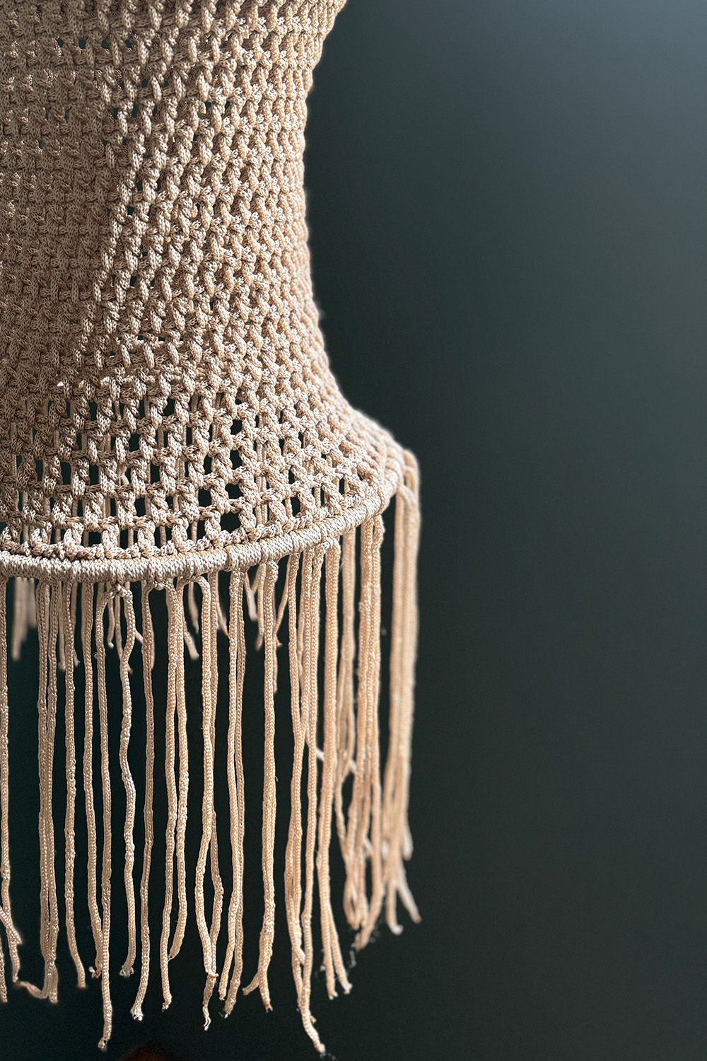 THE KASBAH IVORY CROCHET FISHERMAN PENDANT LAMPSHADE THE KASBAH IVORY CROCHET FISHERMAN PENDANT LAMPSHADE