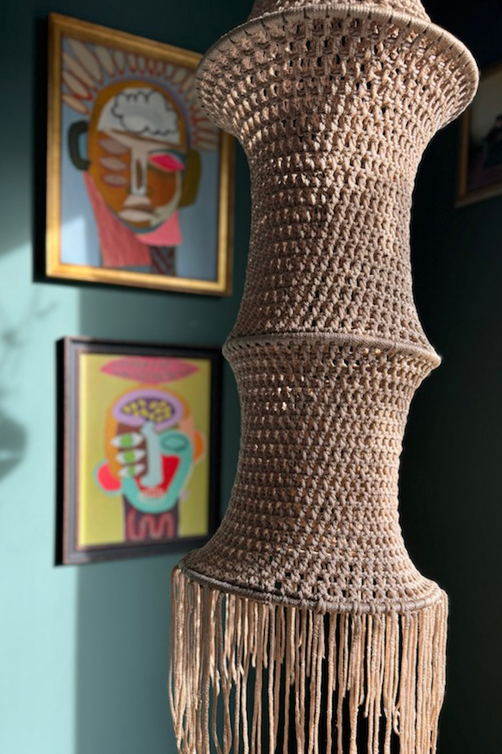 THE KASBAH IVORY CROCHET FISHERMAN PENDANT LAMPSHADE THE KASBAH IVORY CROCHET FISHERMAN PENDANT LAMPSHADE