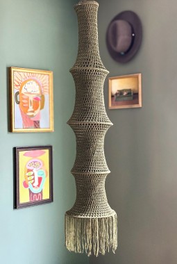 THE SULTAN’S SAGE CROCHET FISHERMAN PENDANT LAMPSHADE THE SULTAN’S SAGE CROCHET FISHERMAN PENDANT LAMPSHADE