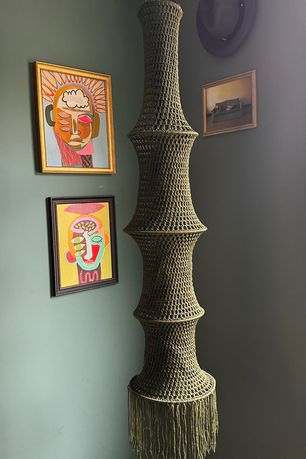 THE SULTAN’S SAGE CROCHET FISHERMAN PENDANT LAMPSHADE