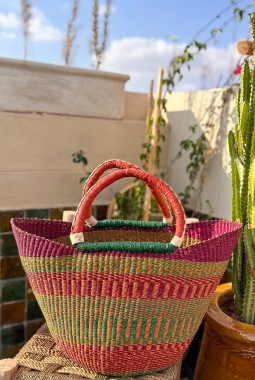 The Handwoven Sunset Fiesta Bolga Market Basket The Handwoven Sunset Fiesta Bolga Market Basket