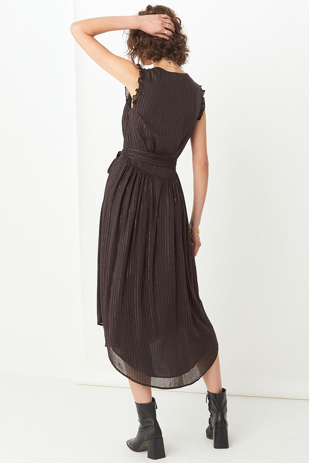 tight ribbed midi dress Twist-Back Ribbed Bodycon Casual Midi Dress Tan / XLarge