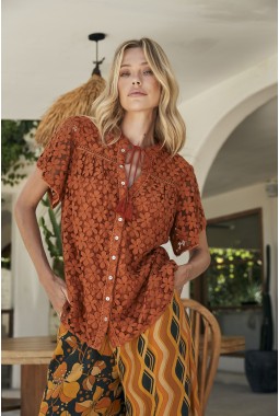 THE NINE LIVES BAZAAR ROSA LACE BLOUSE