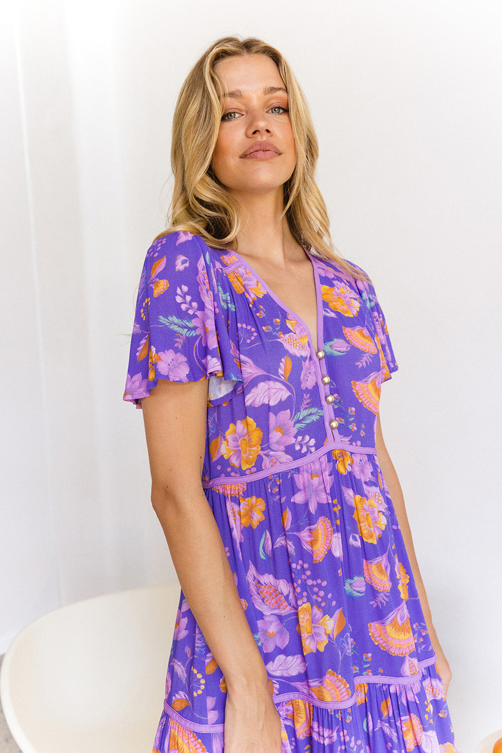 THE NINE LIVES BAZAAR HOLIDAY IRIS MIDI DRESS