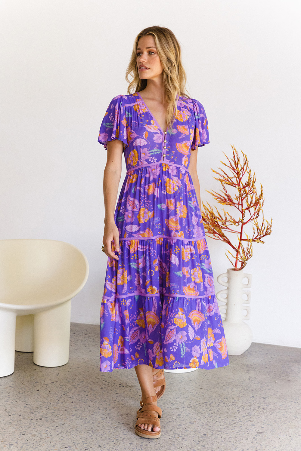 THE NINE LIVES BAZAAR HOLIDAY IRIS MIDI DRESS