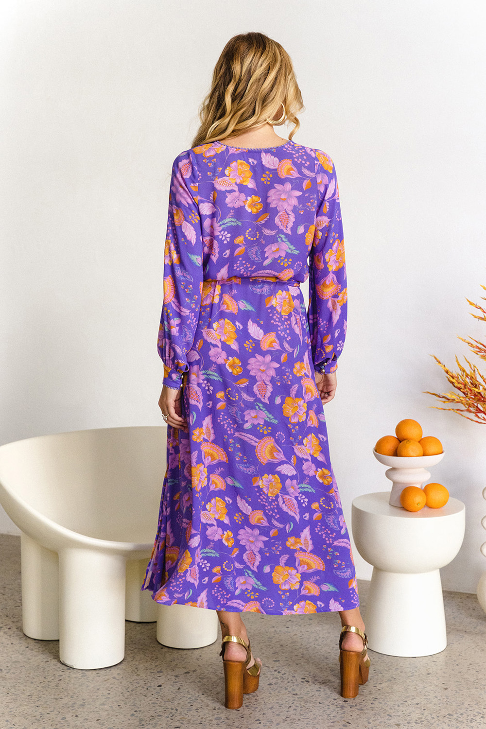 THE NINE LIVES BAZAAR MARGOT IRIS MIDI DRESS