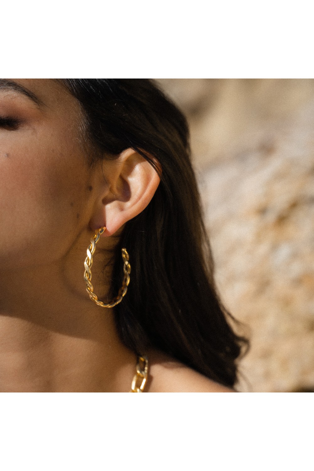 THE BLAIR CHAIN HOOP EARRINGS