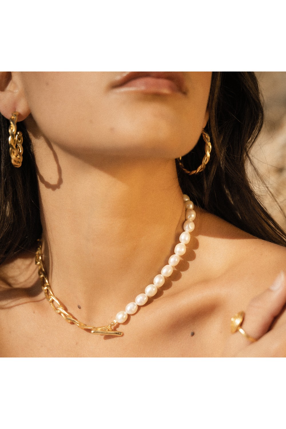 THE BLAIR CHAIN HOOP EARRINGS