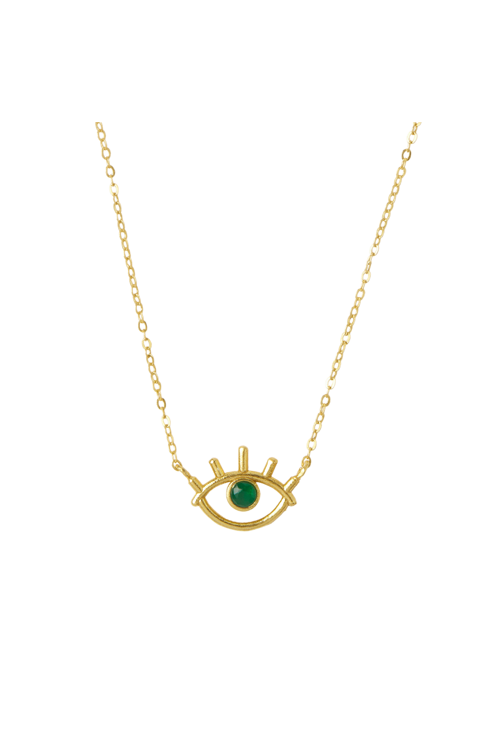 THE BATYA EVIL EYE GREEN CRYSTAL NECKLACE