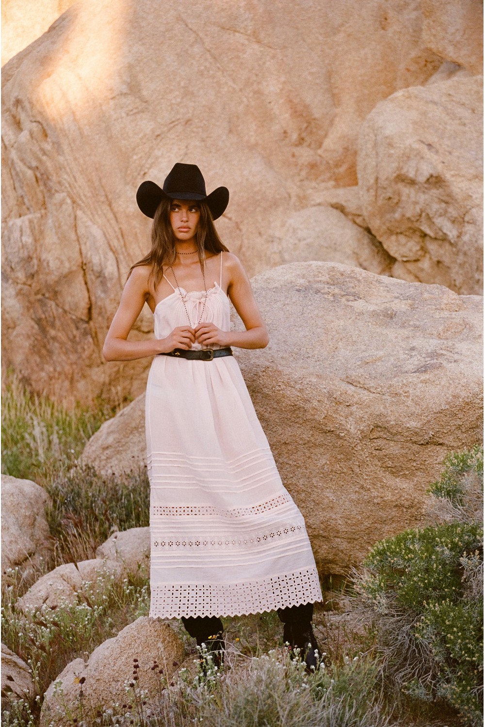 chinese dress ladies SPELL Siesta Maxi Dress - White Sand main image 1