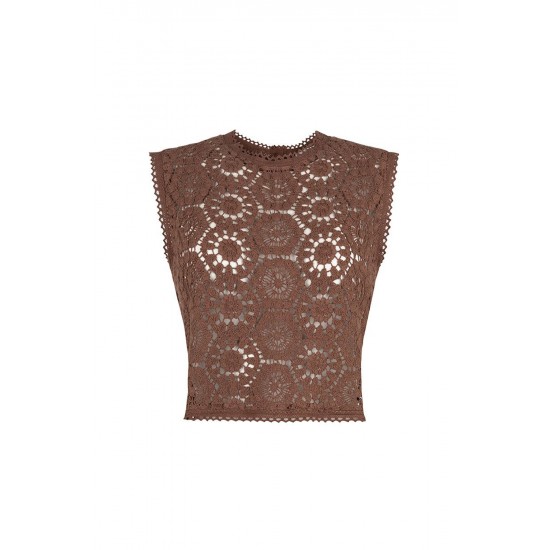 THE SPELL HELENA CROCHET LACE TOP