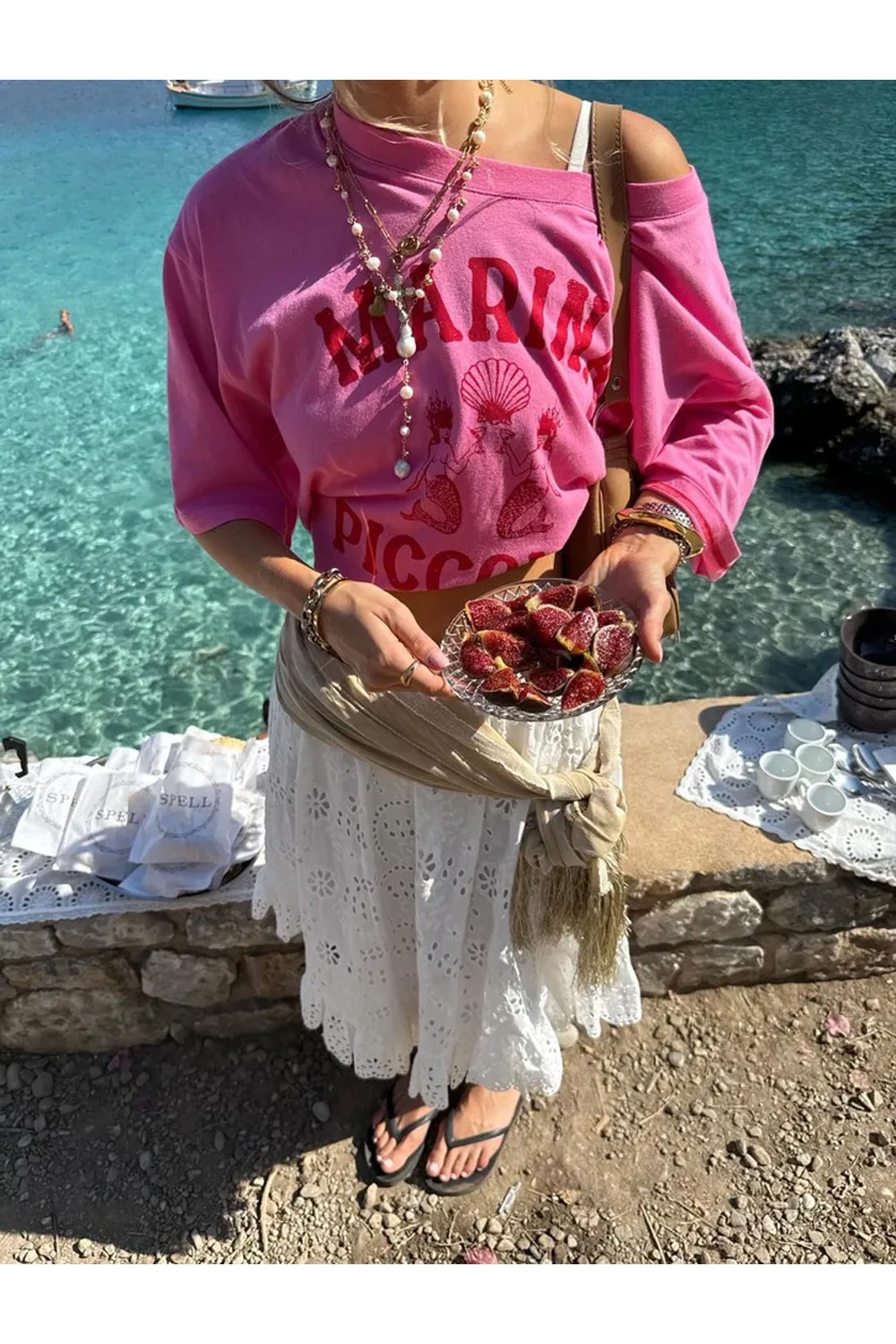 Spell ByronBay's Marina Piccola Oversized Biker Tee in Cosmos Pink Spell ByronBay's Marina Piccola Oversized Biker Tee in Cosmos Pink