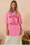 Spell ByronBay's Marina Piccola Oversized Biker Tee in Cosmos Pink Spell ByronBay's Marina Piccola Oversized Biker Tee in Cosmos Pink