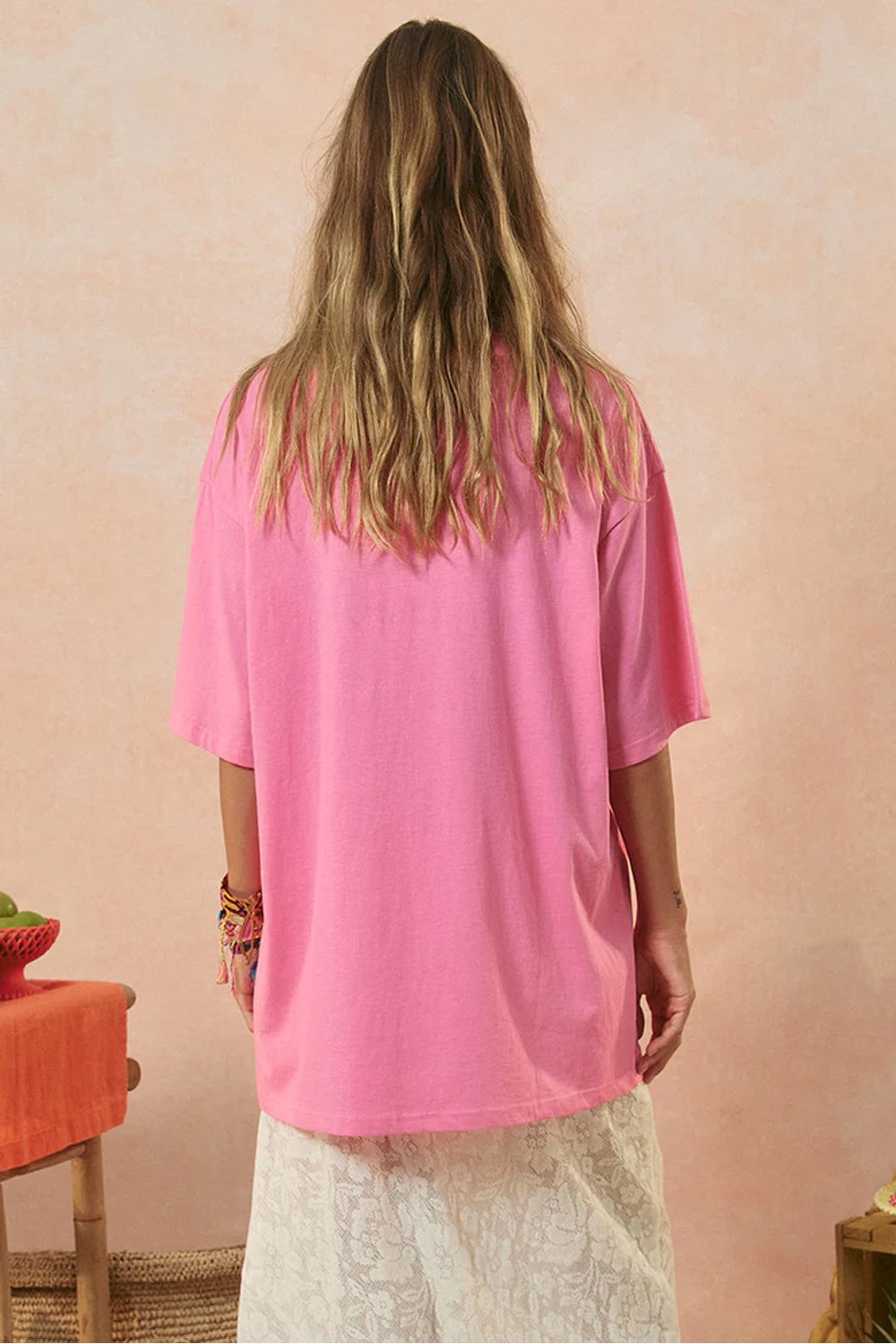 Spell ByronBay's Marina Piccola Oversized Biker Tee in Cosmos Pink Spell ByronBay's Marina Piccola Oversized Biker Tee in Cosmos Pink