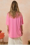 Spell ByronBay's Marina Piccola Oversized Biker Tee in Cosmos Pink Spell ByronBay's Marina Piccola Oversized Biker Tee in Cosmos Pink