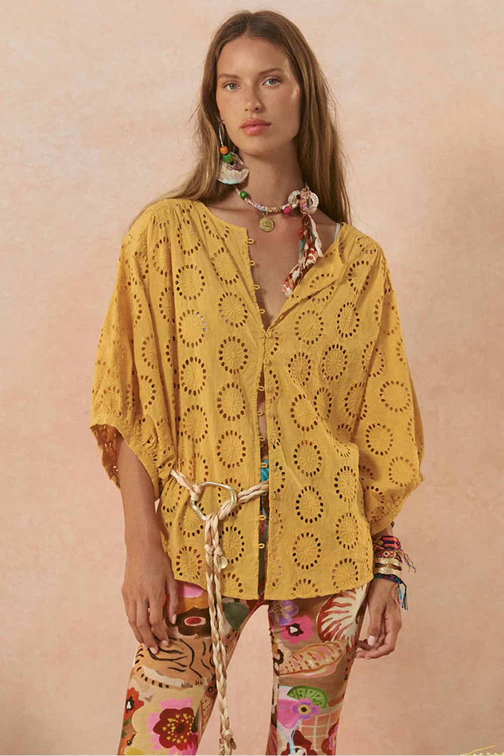 Spell Byronbay's Yaya Lace Blouse in Golden Sun Spell Byronbay's Yaya Lace Blouse in Golden Sun