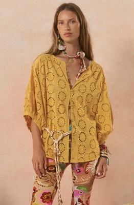 Spell Byronbay's Yaya Lace Blouse in Golden Sun