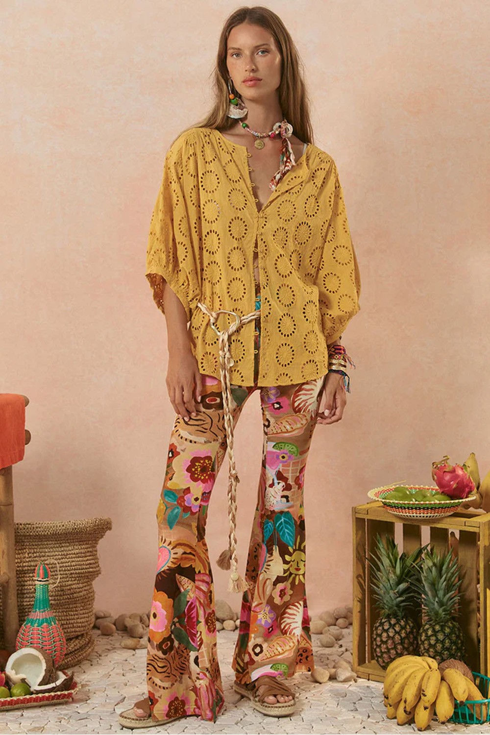Spell Byronbay's Yaya Lace Blouse in Golden Sun Spell Byronbay's Yaya Lace Blouse in Golden Sun