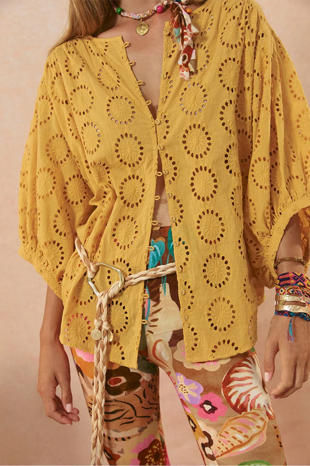Spell Byronbay's Yaya Lace Blouse in Golden Sun Spell Byronbay's Yaya Lace Blouse in Golden Sun