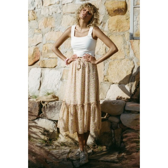 The Daisy Yellow Rae Midi Skirt Sp Sd Ms Bycheryve Com