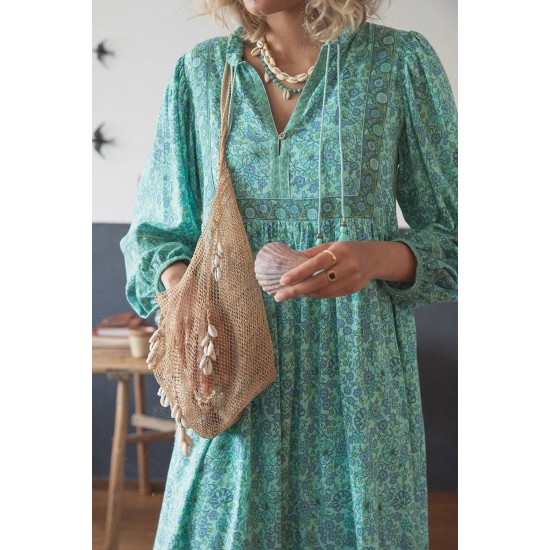turquoise boho dress