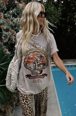 Spell Lovers & Dreamers Coco Cantina Taupe Biker Tee